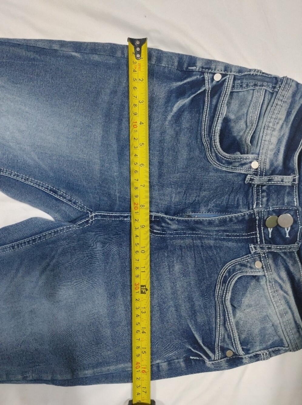 Dark Blue High-Waist Flare Jeans - Women's - Picture 11 of 14